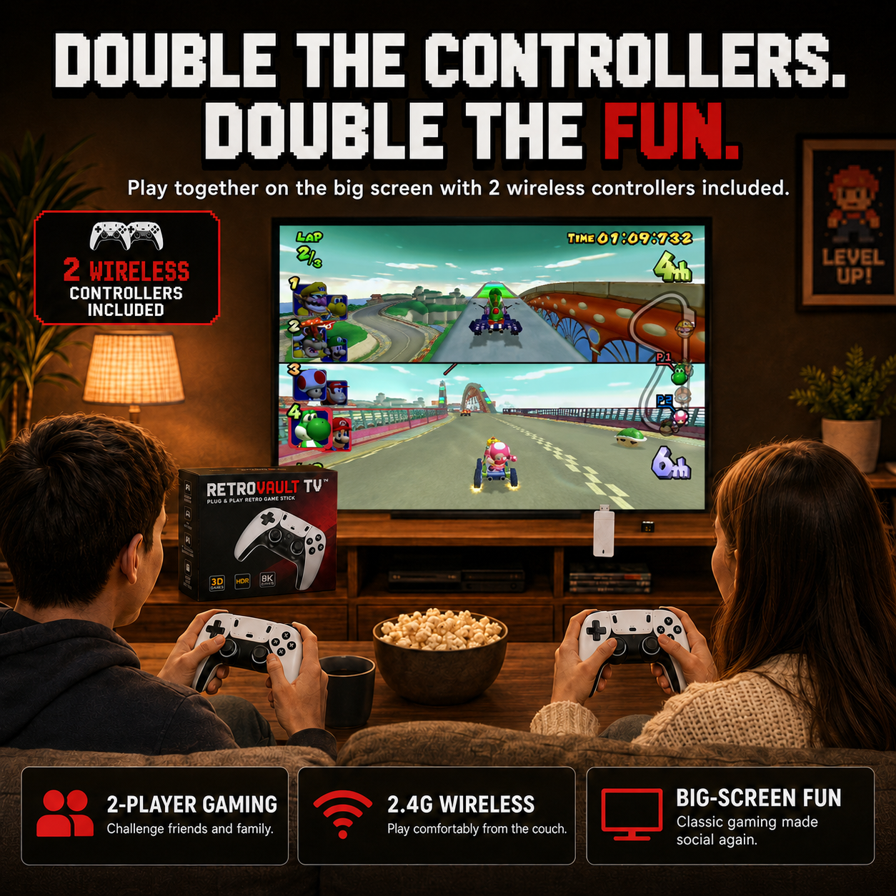 RetroVault TV™ – Plug & Play Retro Game Stick
