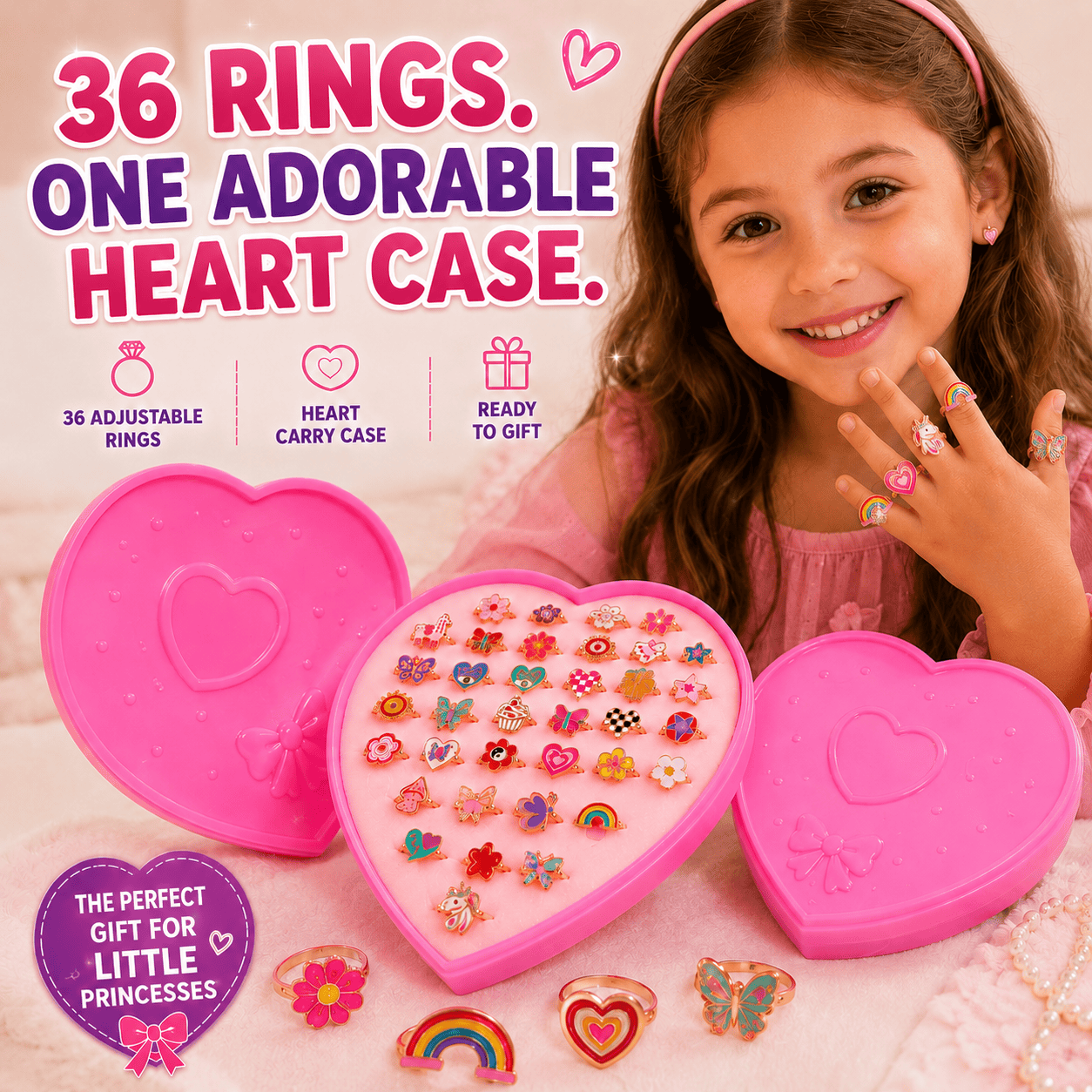 CharmRings™ – 36pc Dress-Up Ring Set