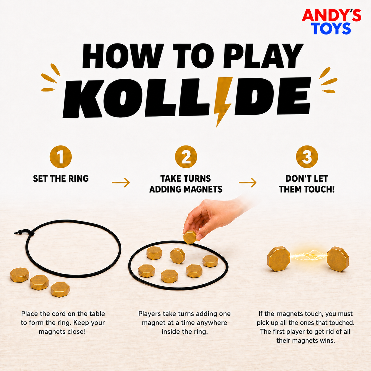 Kollide™ Magnetic Strategy Game - Can You Keep Them From Sticking?