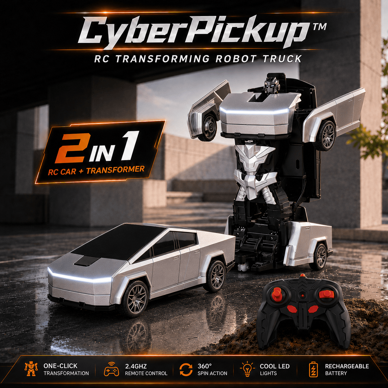 CyberPickup™ – RC Transforming Robot Truck