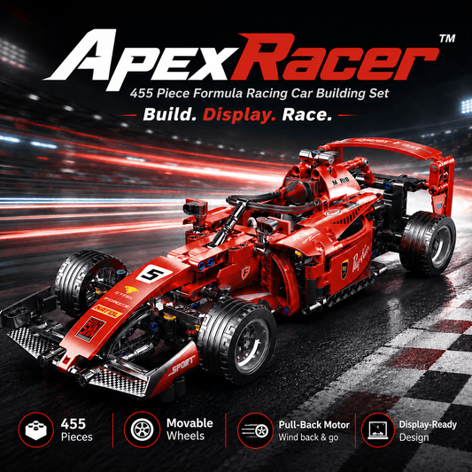 ApexRacer™ – 455 Piece Formula Racing Car Building Set