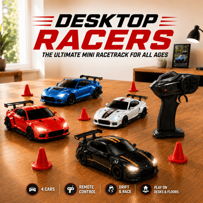 Desktop Racers™ – The Ultimate Mini Racetrack for All Ages