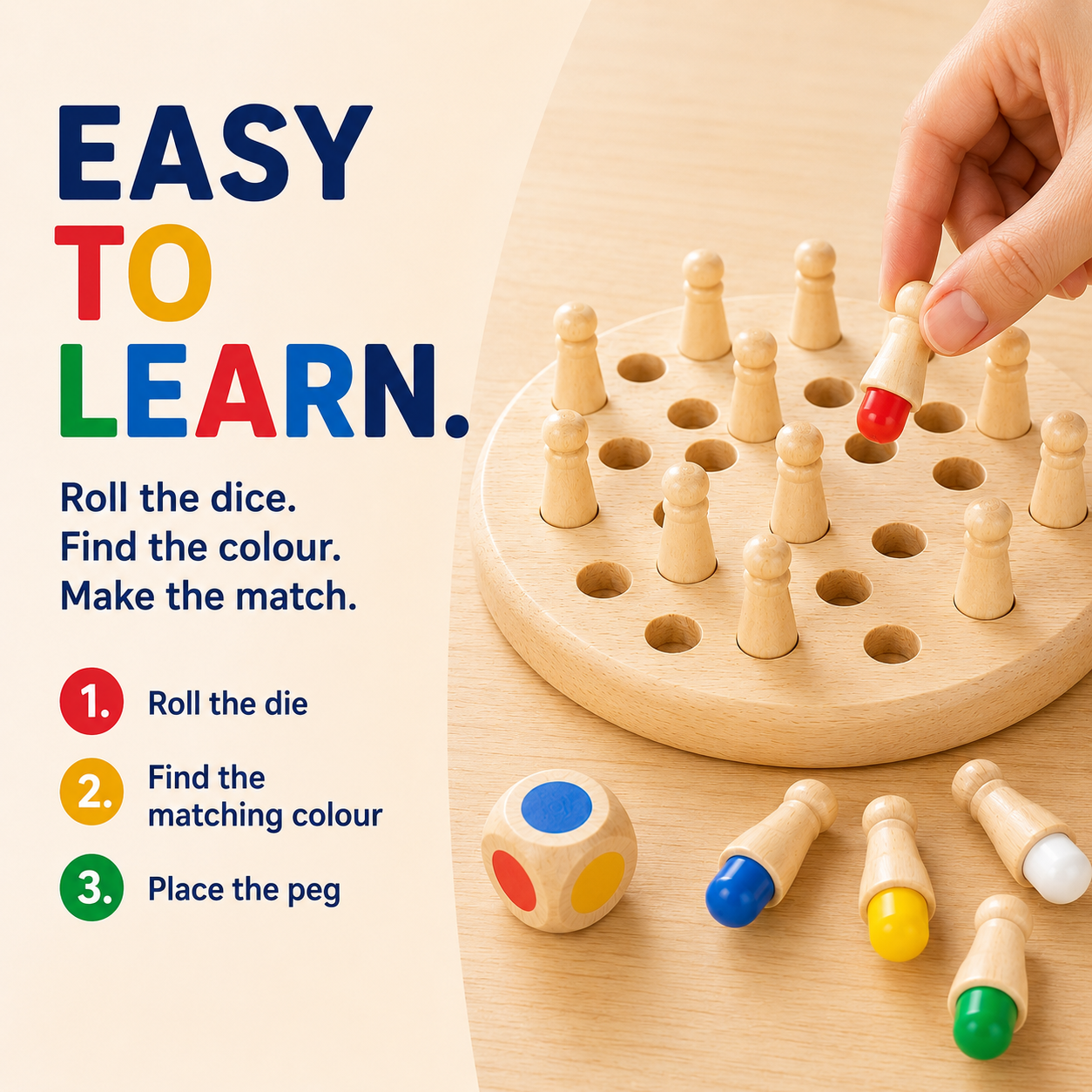 Colour Quest™ – Wooden Memory Match Game