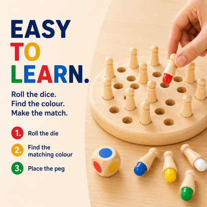 Colour Quest™ – Wooden Memory Match Game