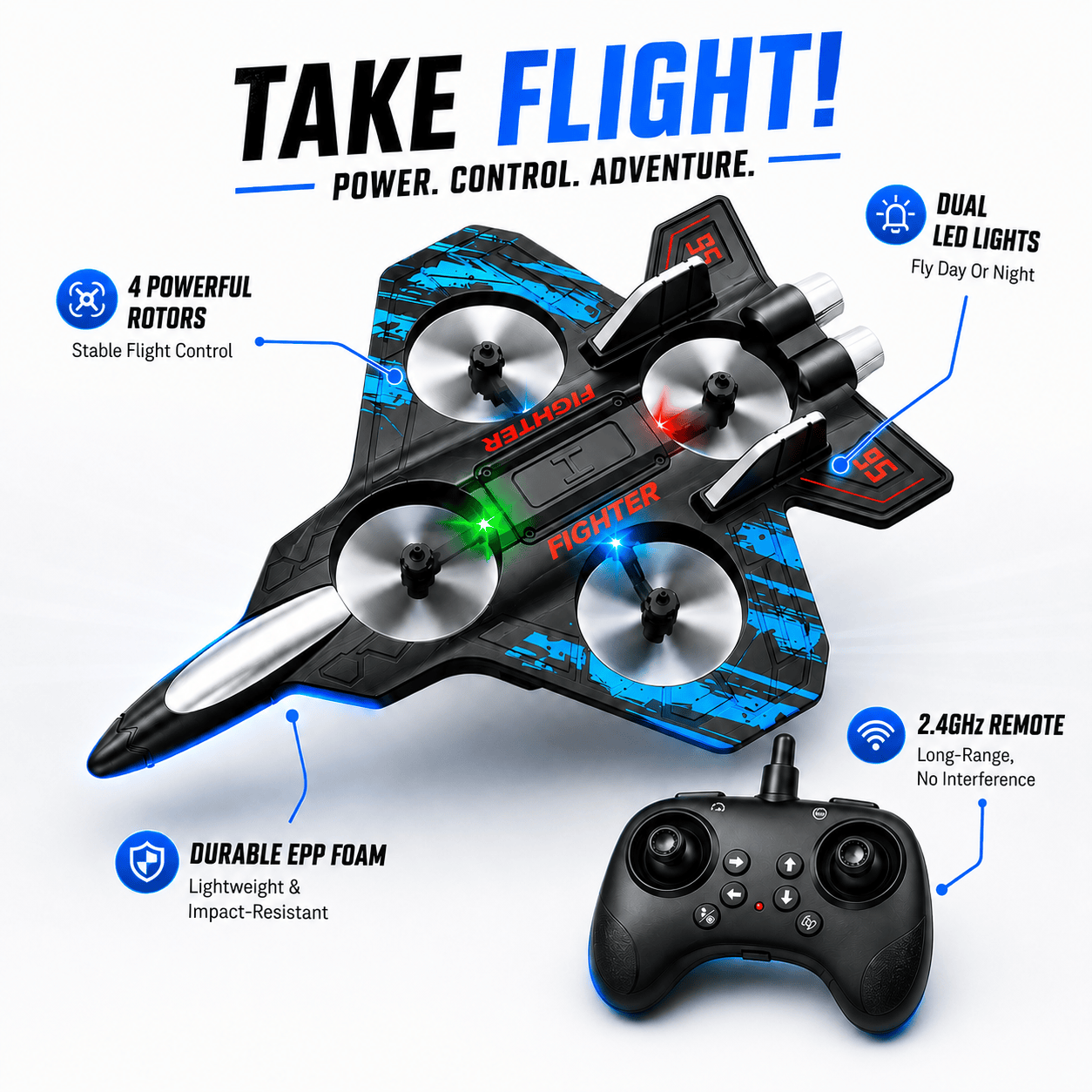 StarFighter™ RC Jet – Ultimate Indoor Flight Experience!