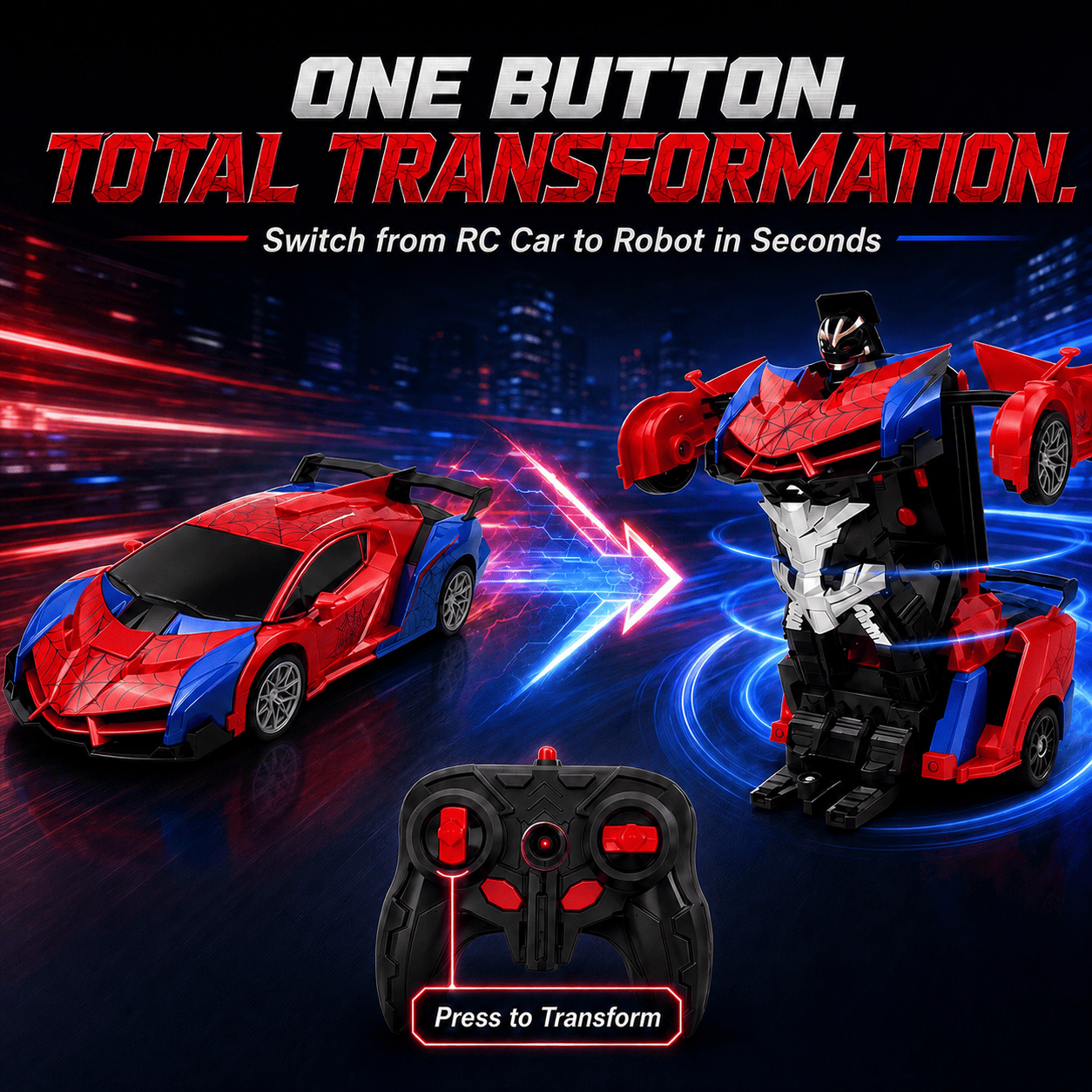 WebRacer™ – RC Transforming Car & Robot