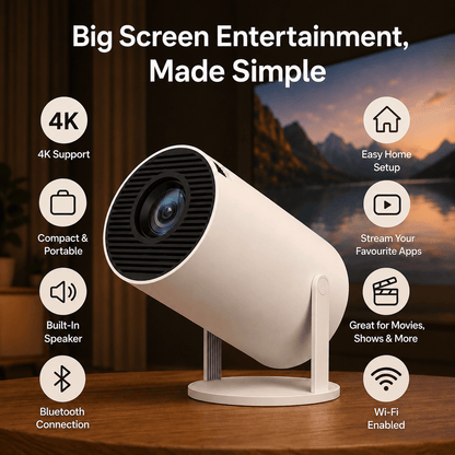 WallCinema™ Pro – Portable Smart Projector with 4K Support