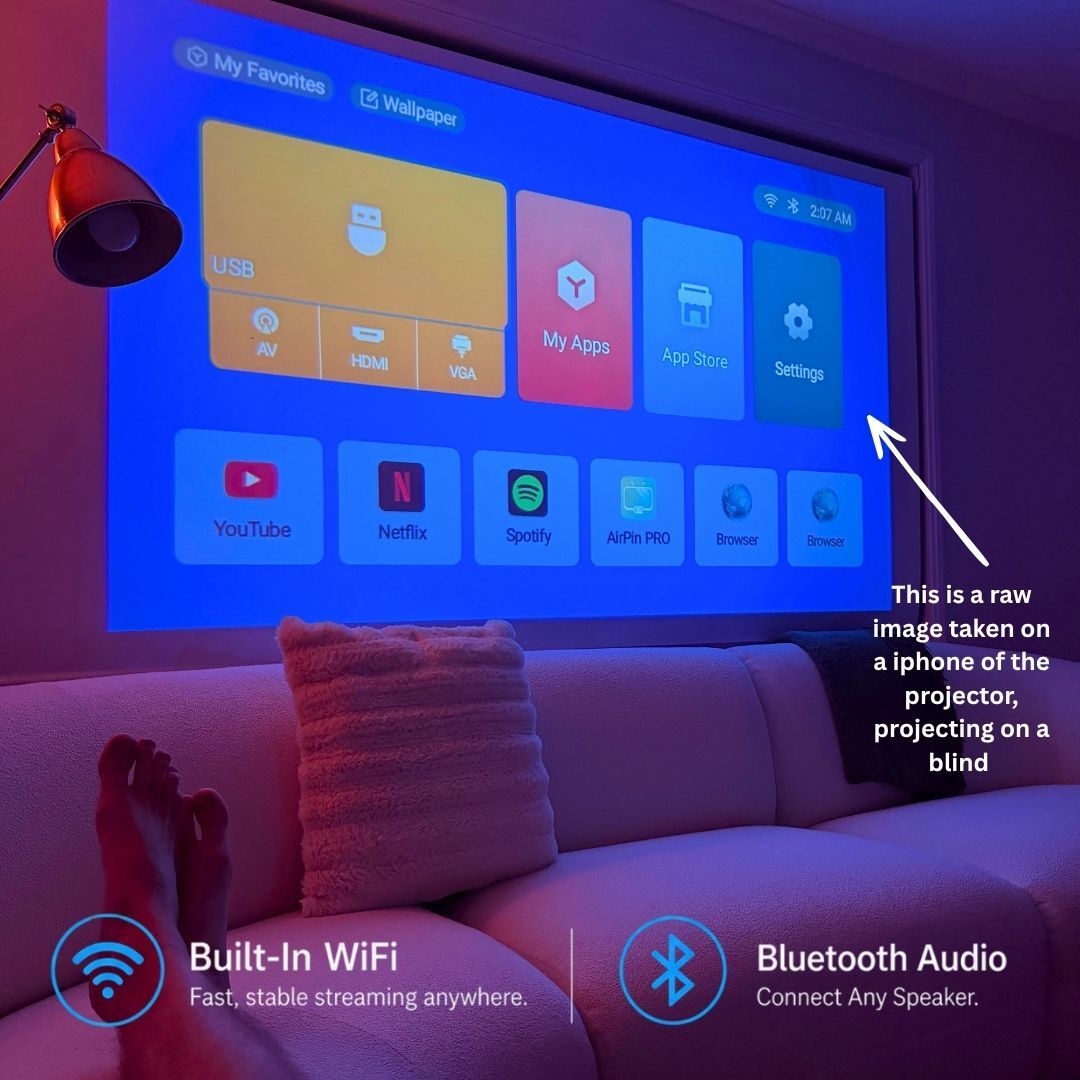WallCinema™ Pro – Portable Smart Projector with 4K Support