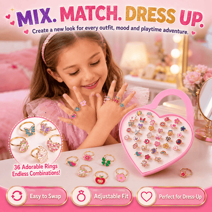 CharmRings™ – 36pc Dress-Up Ring Set