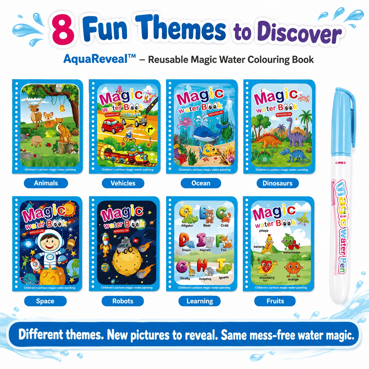 AquaReveal™ – Reusable Magic Water Colouring Book