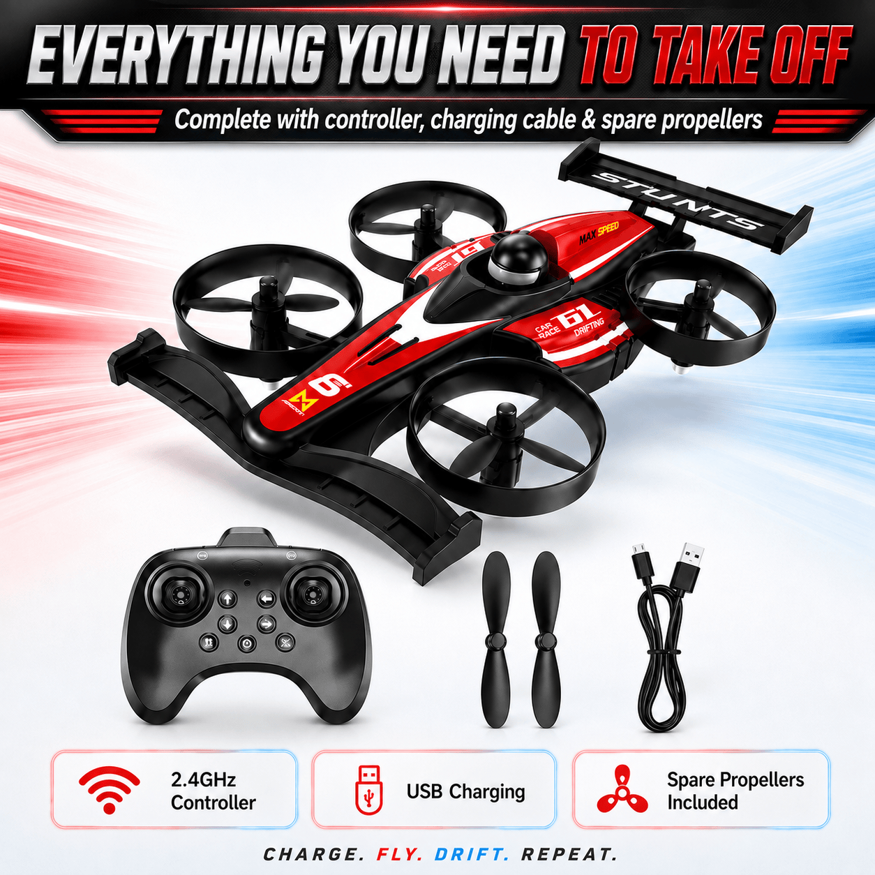 AeroDrift™ – RC Flying & Drift Car