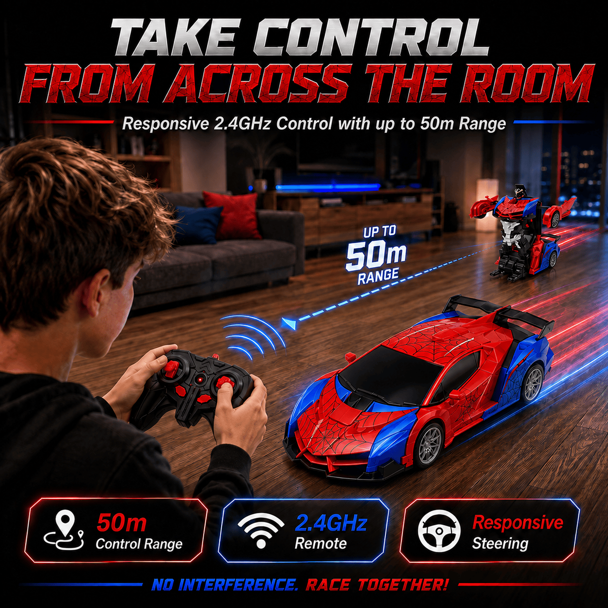 WebRacer™ – RC Transforming Car & Robot