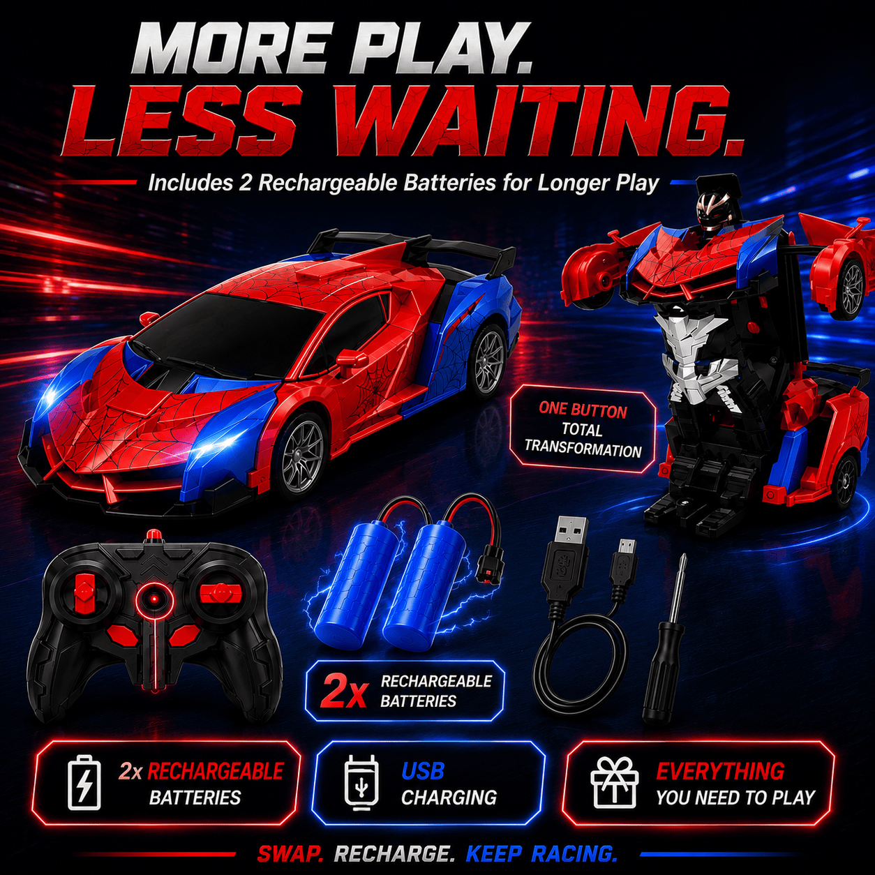 WebRacer™ – RC Transforming Car & Robot