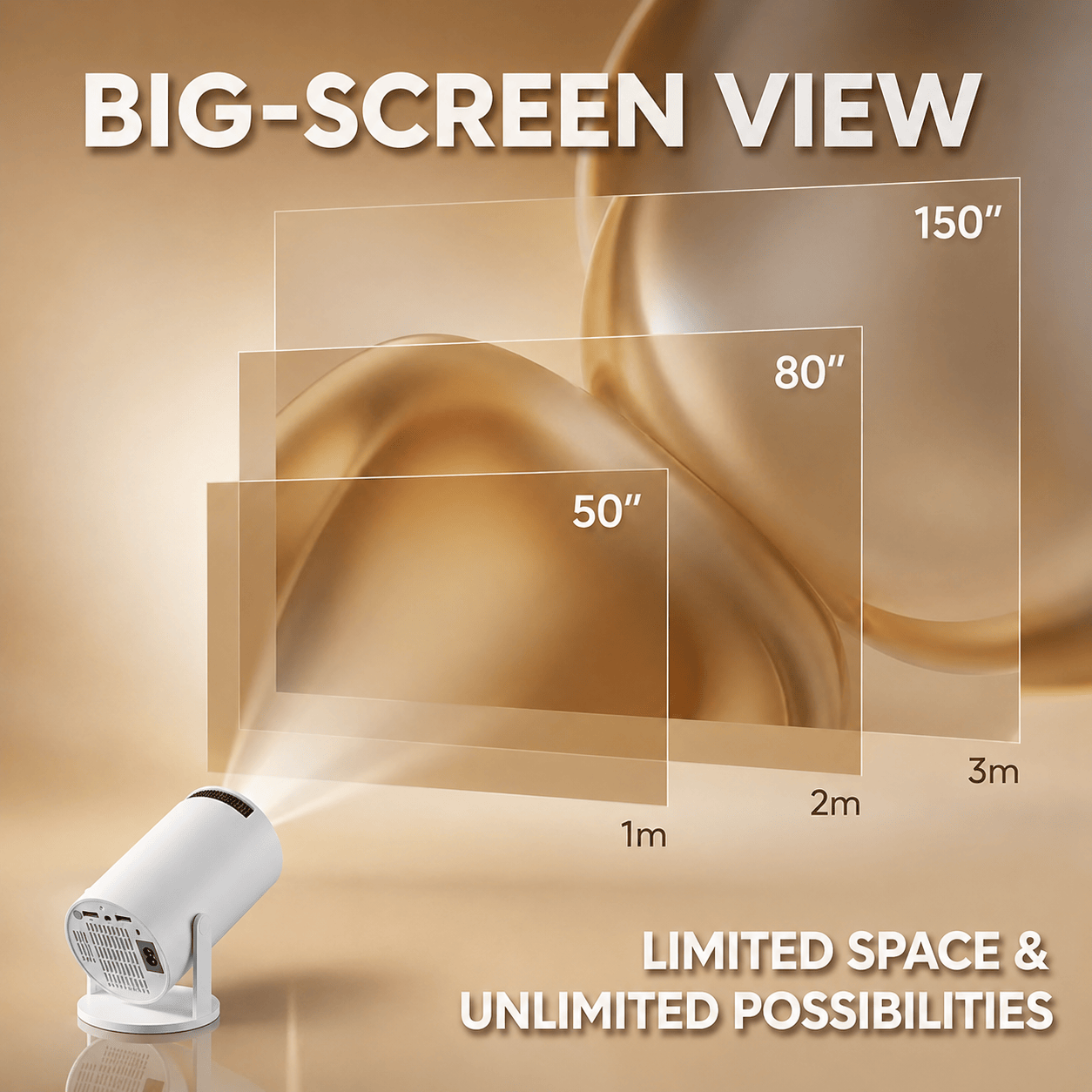 WallCinema™ Pro – Portable Smart Projector with 4K Support