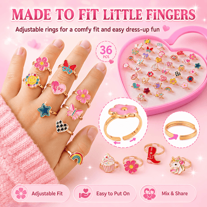 CharmRings™ – 36pc Dress-Up Ring Set