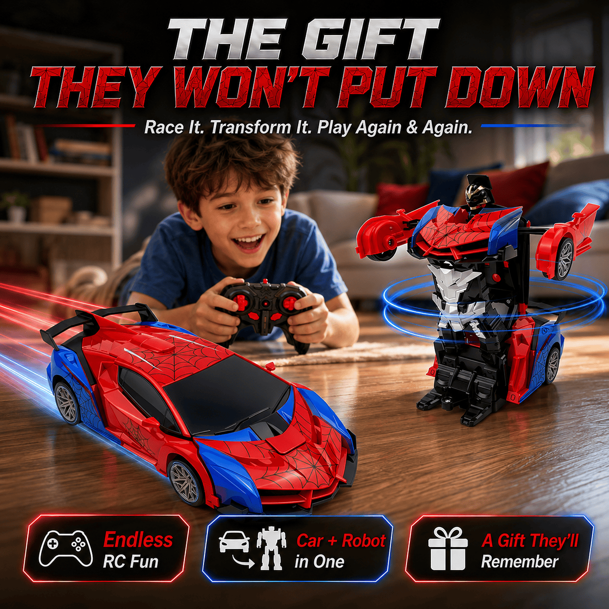 WebRacer™ – RC Transforming Car & Robot