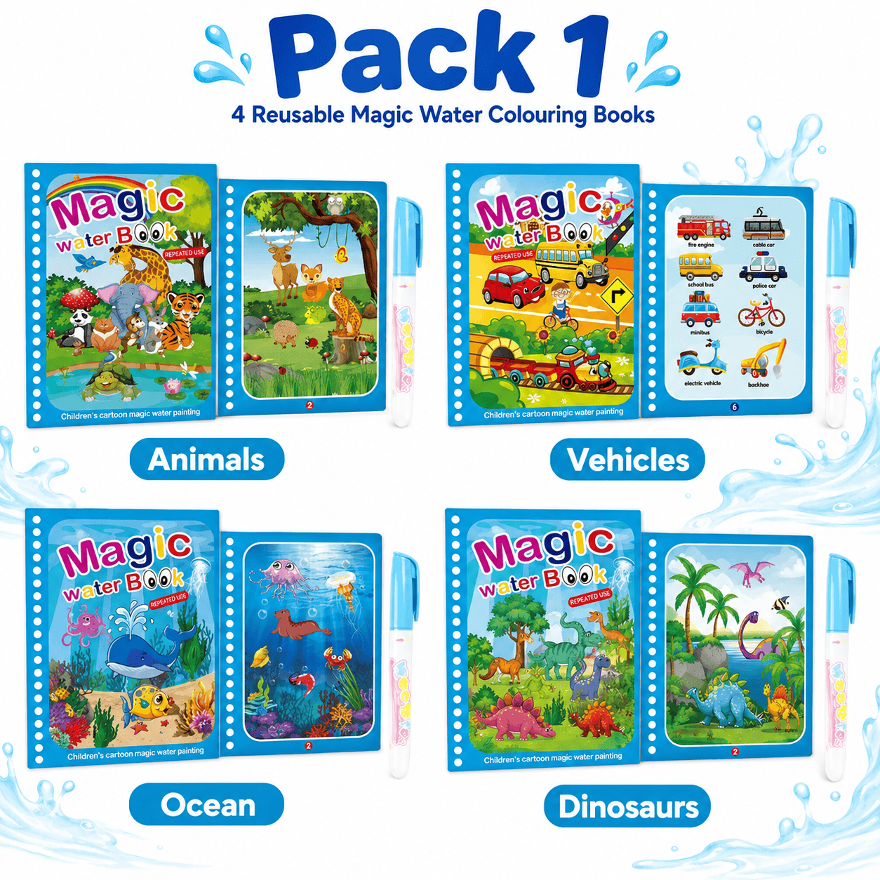 AquaReveal™ – Reusable Magic Water Colouring Book