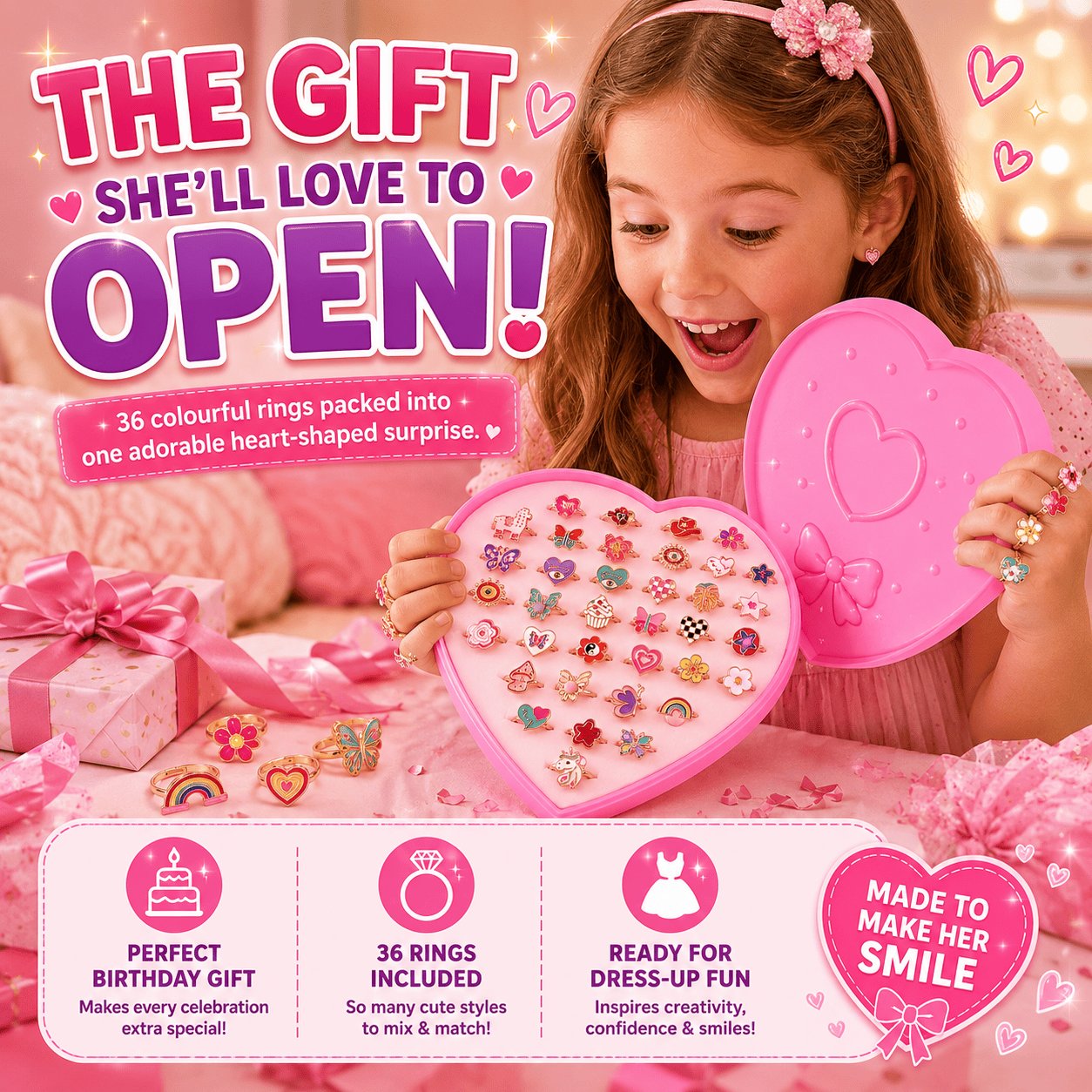 CharmRings™ – 36pc Dress-Up Ring Set