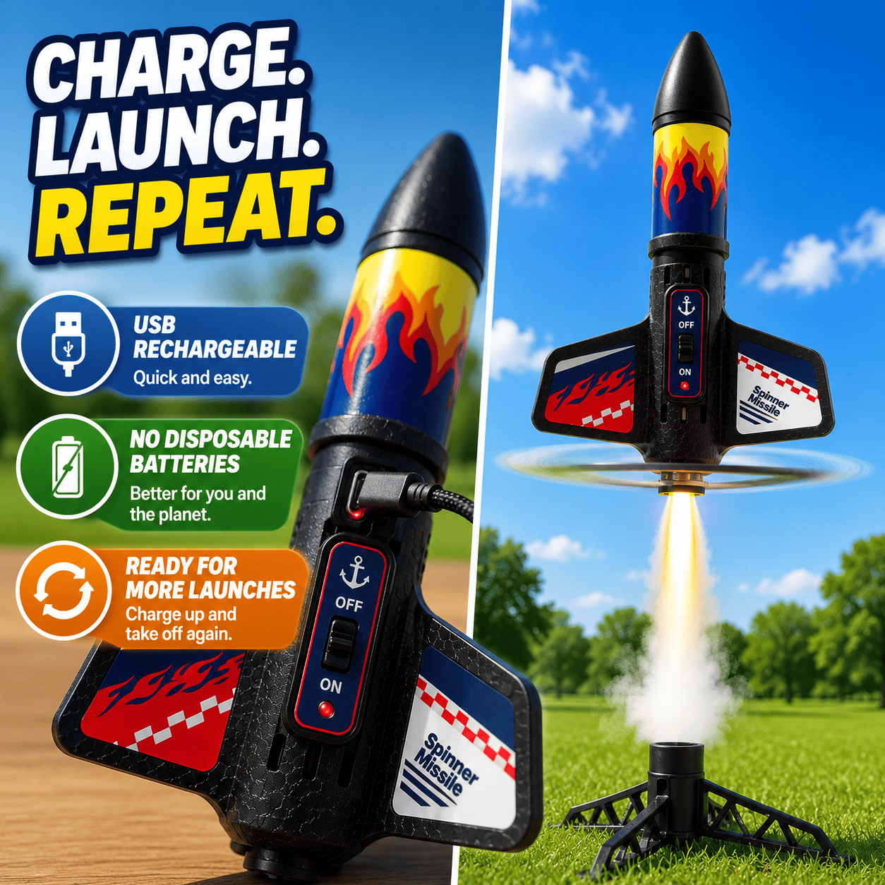 SkySpinner™ – Parachute Rocket Launcher