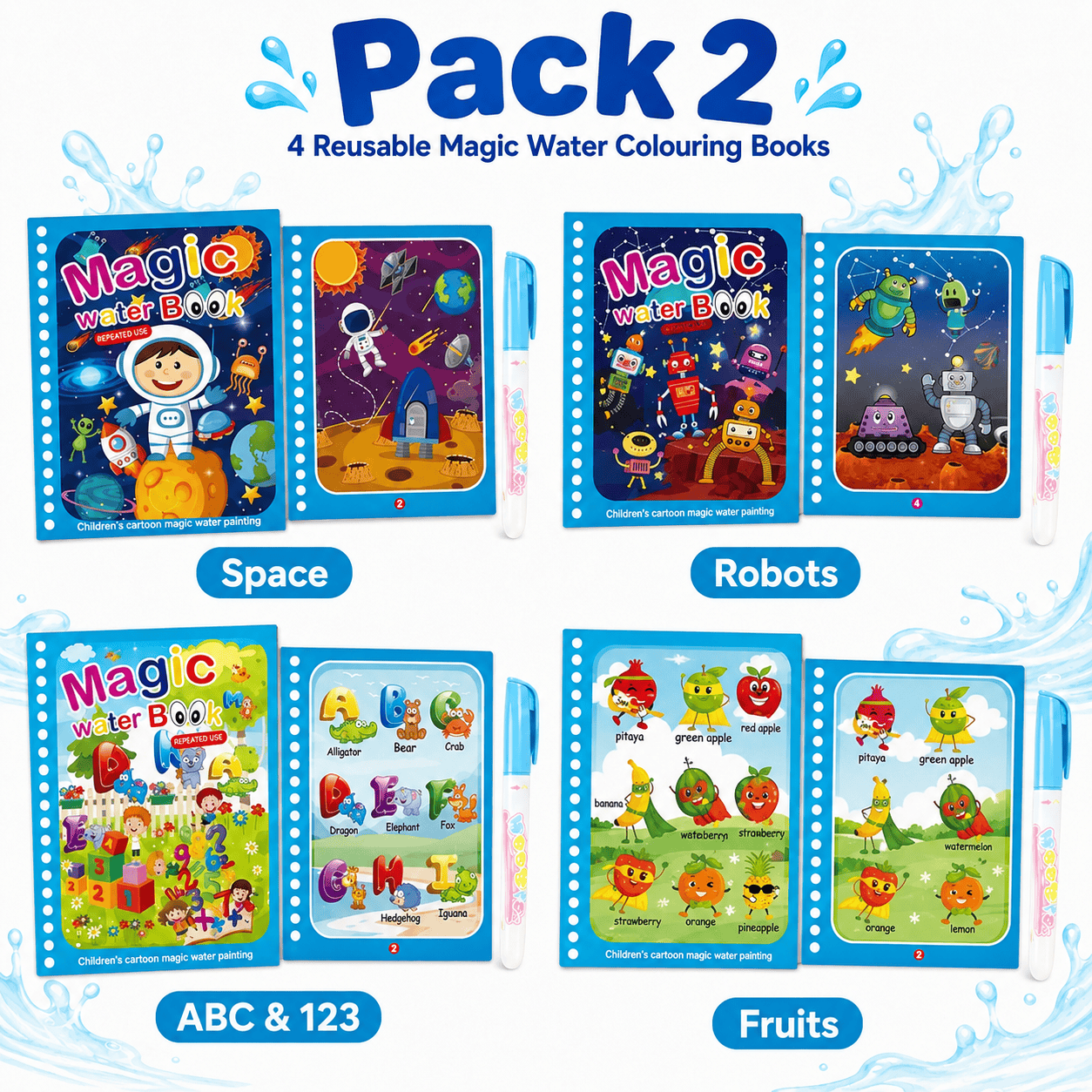 AquaReveal™ – Reusable Magic Water Colouring Book