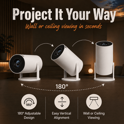WallCinema™ Pro – Portable Smart Projector with 4K Support