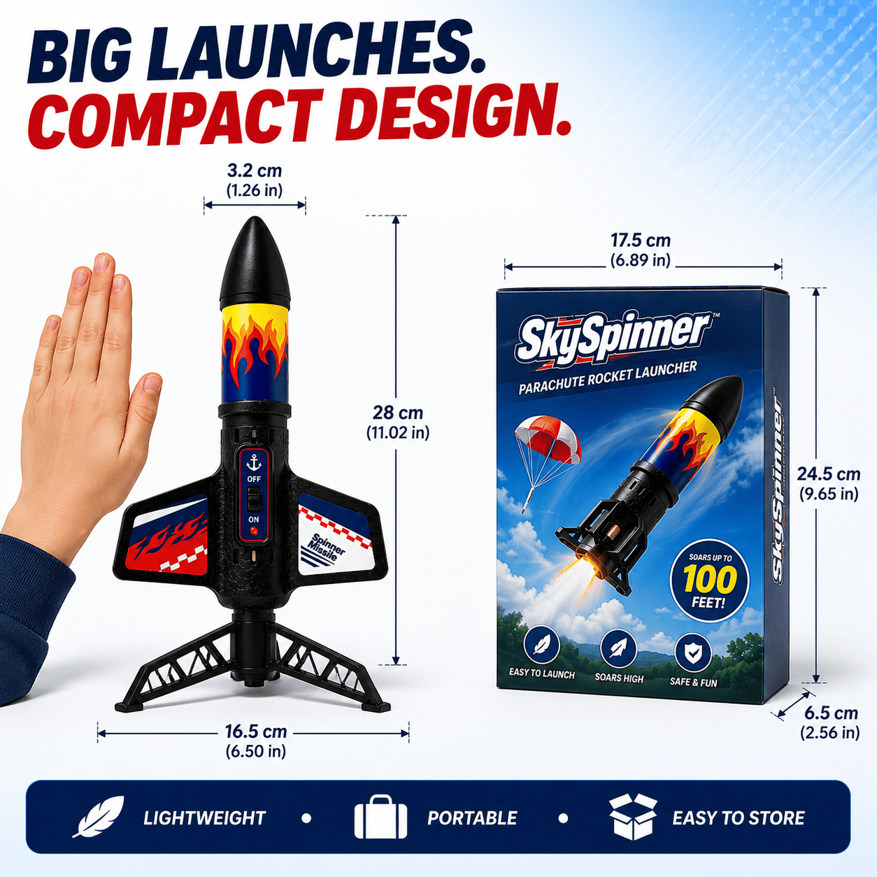 SkySpinner™ – Parachute Rocket Launcher