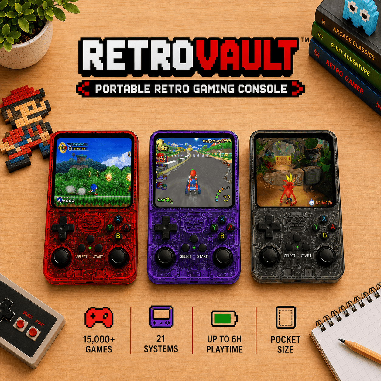 RetroVault TV™ – Plug & Play Retro Game Stick