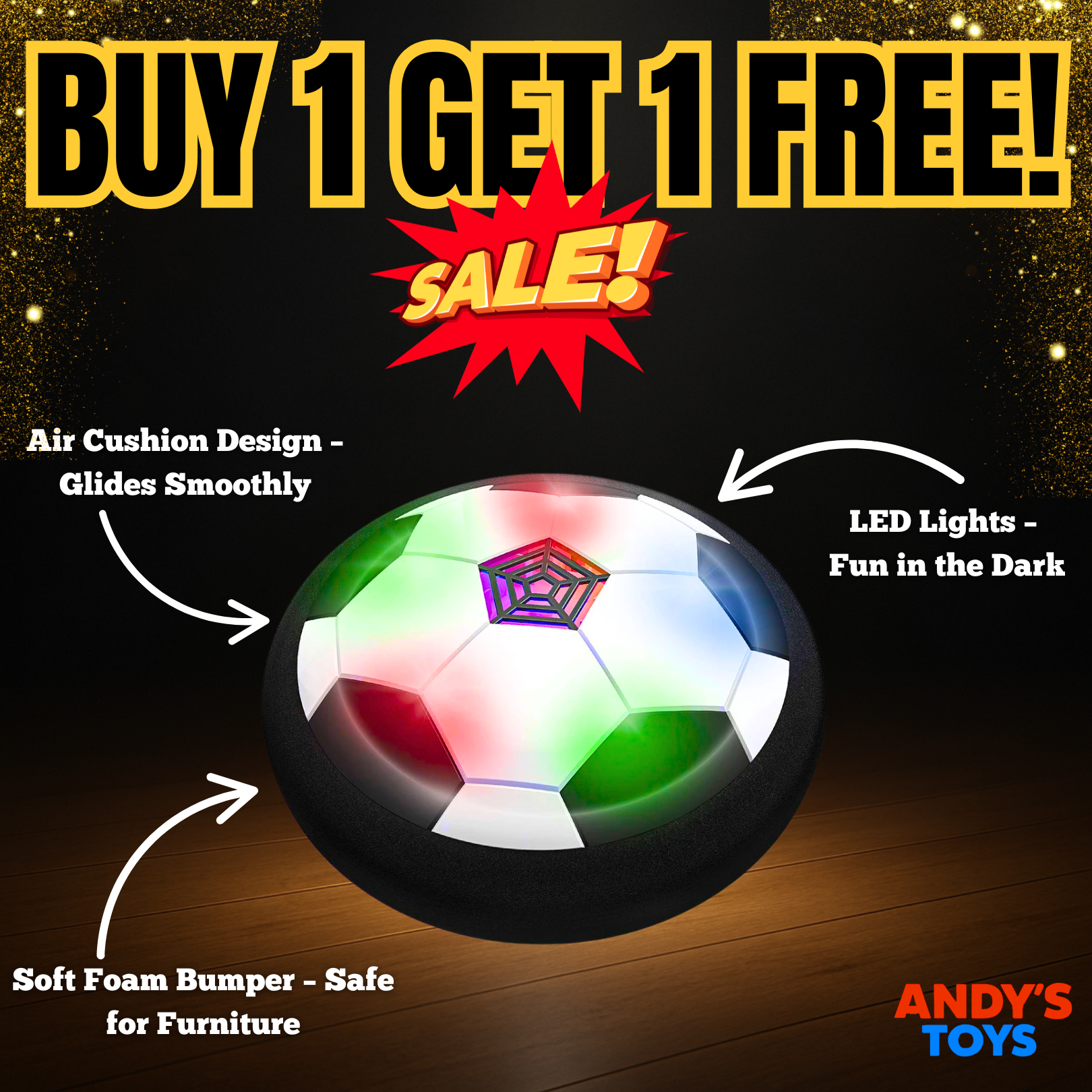 Australia’s #1 Hover Soccer Ball – LED Lights & Safe Indoor Play