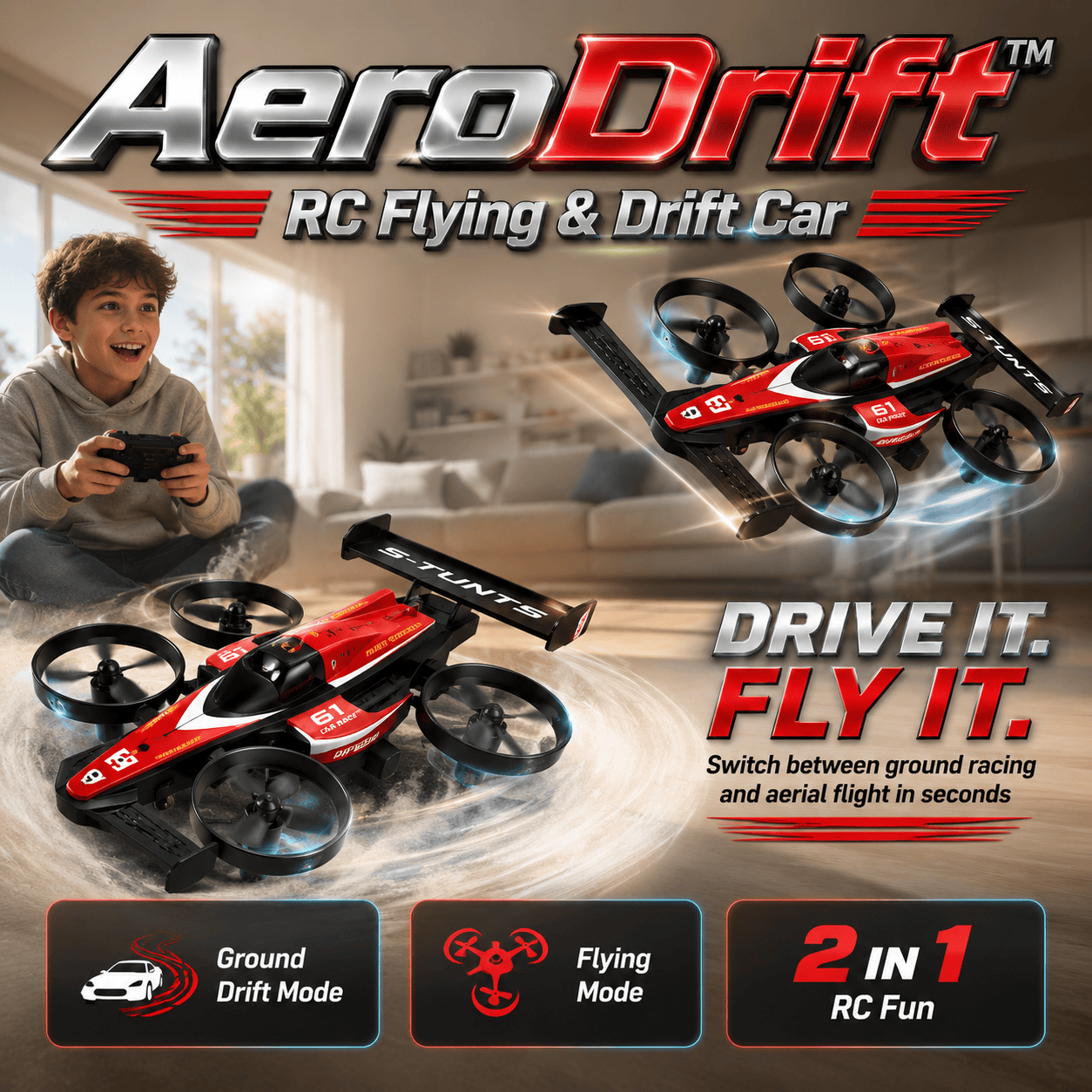 AeroDrift™ – RC Flying & Drift Car