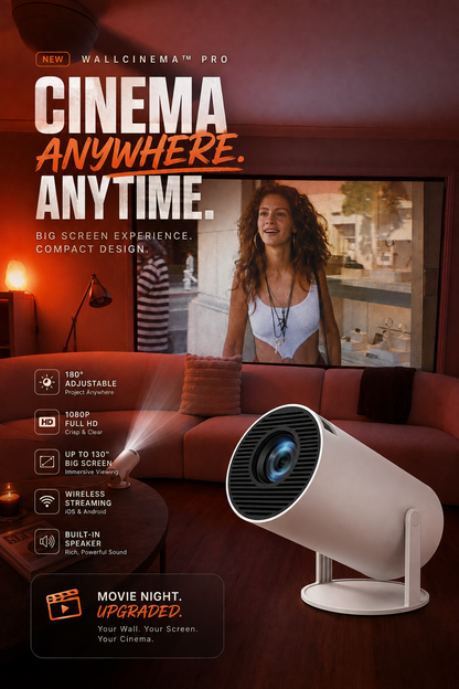 WallCinema™ Pro – Portable Smart Projector with 4K Support