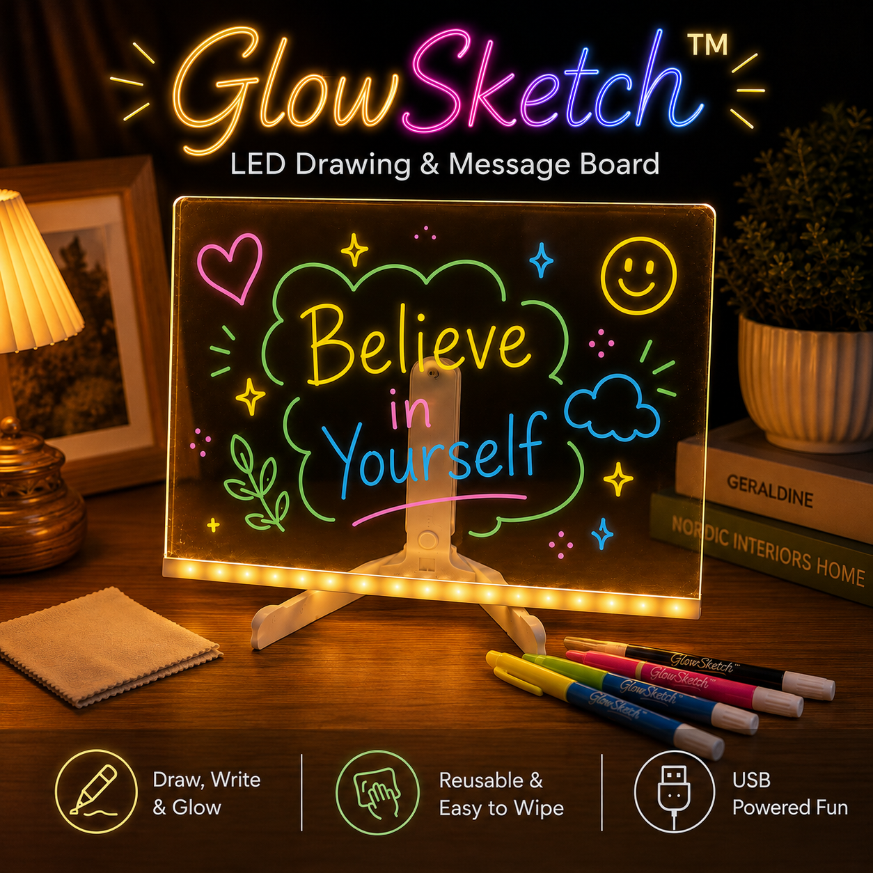 GlowSketch™ – LED Drawing & Message Board