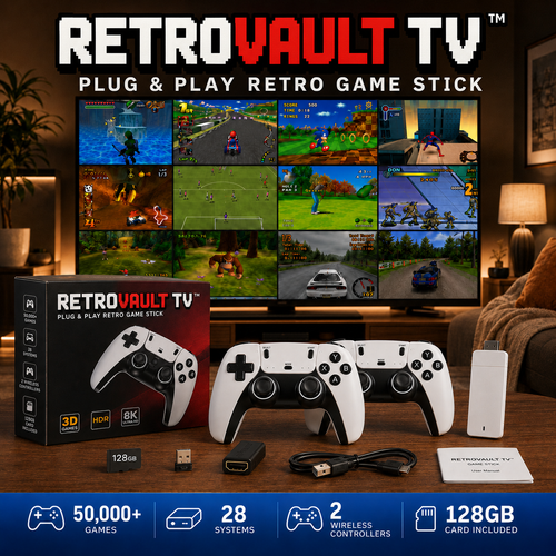 RetroVault TV™ – Plug & Play Retro Game Stick