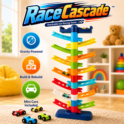 RaceCascade™ – Stackable Car Racing Tower