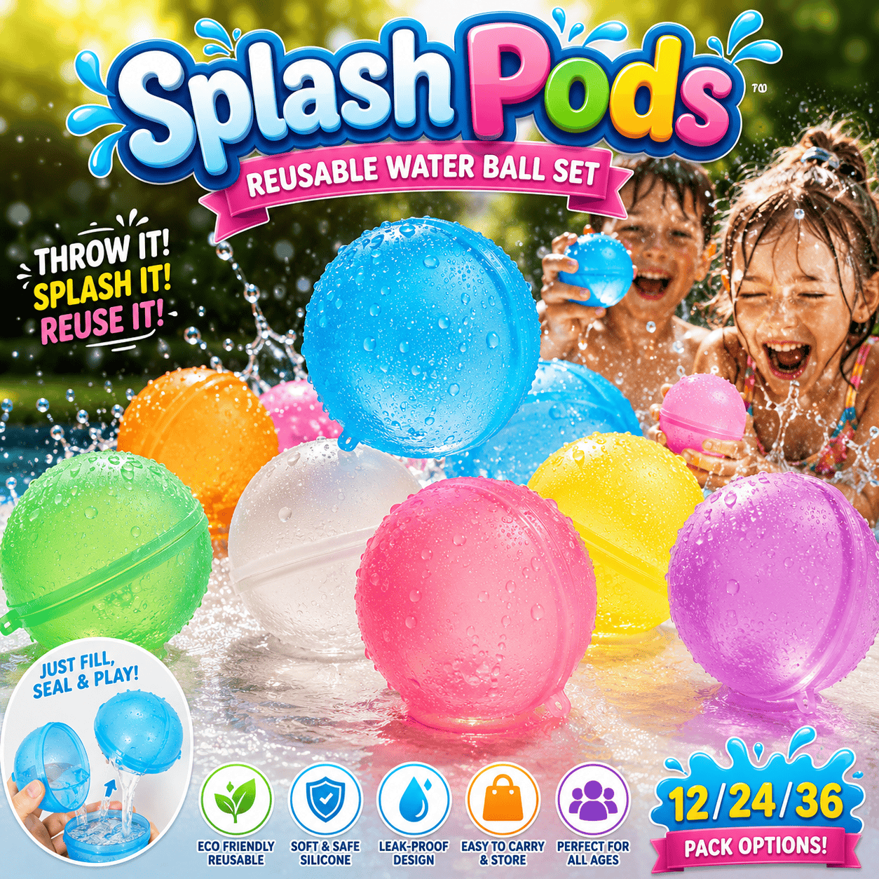 SplashPods™ – Reusable Water Ball Set